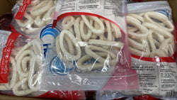 Squid (Gigas), 4-9 cm Rings, Frozen, China, NW, 20 lb, 20 x 1 lb