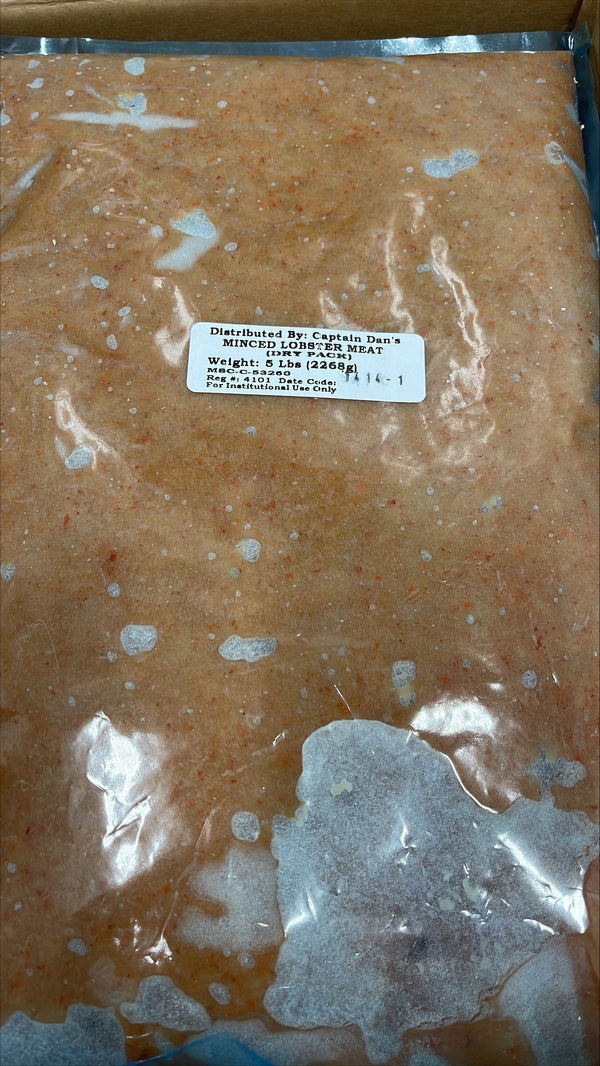 Lobster Meat, Minced, Boneless, Frozen, IVP, Canada,  NW, 25 lb, 5 x 5 lb