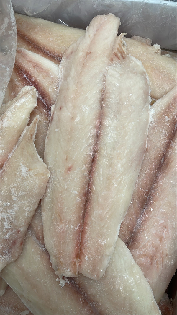 Halibut, (California), 1-3 lb, Fletches, Skinless, Boneless, Frozen, NW, 20 lb