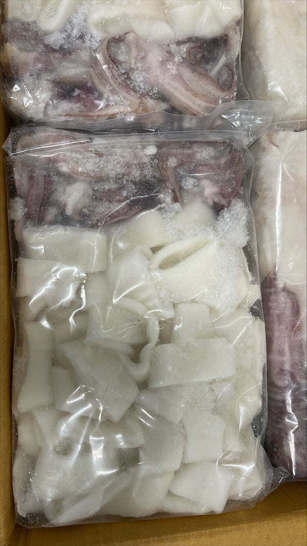 Squid (Loligo Raw), U10 Rings & Tentacles, Frozen, IQF, Thailand, NW, 30 lb