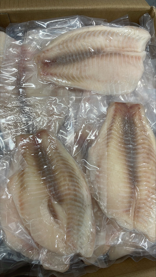 Tilapia, 5-7 oz, Fillets, Frozen, IVP, China, NW, 10 lb