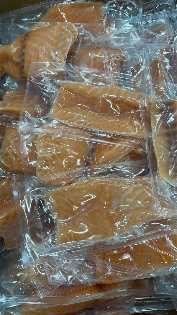 Salmon(Atlantic), 6oz, Portions, Skinless, Boneless, Frozen, IVP, Norway, NW,10 lb