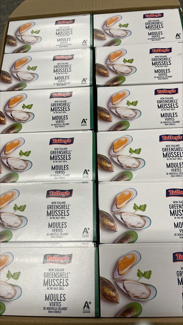 Mussels,(Half Shell),Large,Frozen,NW,24 lb,12 x 2 lb