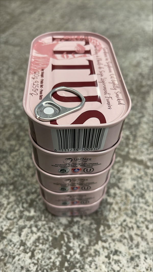 Sardines, Whole, Smoked, Canned, Titus, NW, 3.31 lb, 12 x 125 g